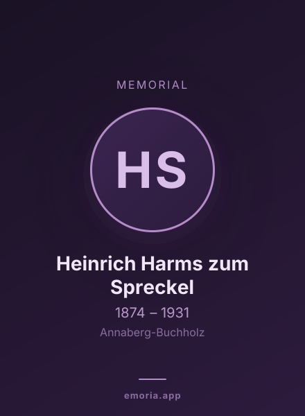 Memorial portrait of Heinrich Harms zum Spreckel
