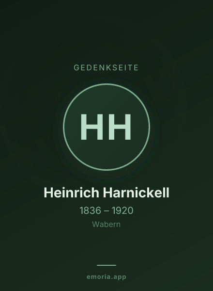 Gedenkportrait von Heinrich Harnickell