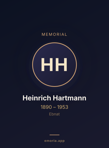 Memorial portrait of Heinrich Hartmann