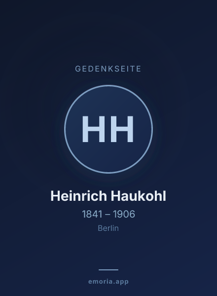 Gedenkportrait von Heinrich Haukohl