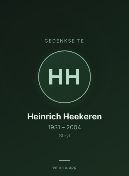 Gedenkportrait von Heinrich Heekeren