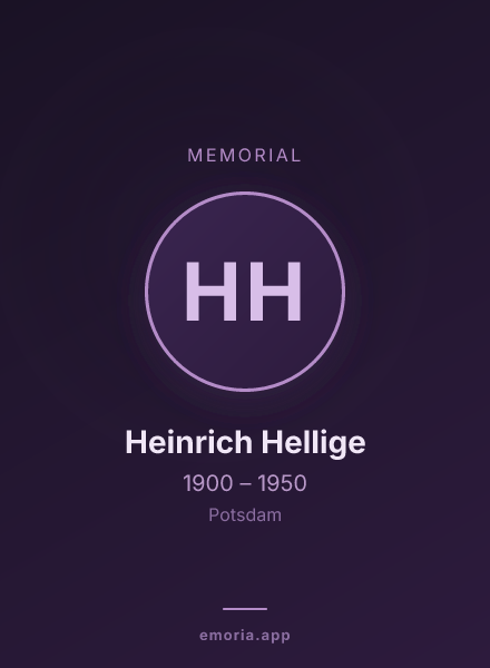 Memorial portrait of Heinrich Hellige
