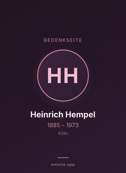 Gedenkportrait von Heinrich Hempel