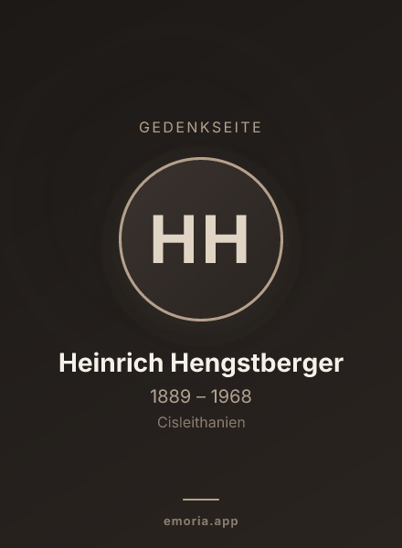 Gedenkportrait von Heinrich Hengstberger
