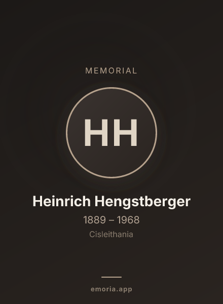 Memorial portrait of Heinrich Hengstberger