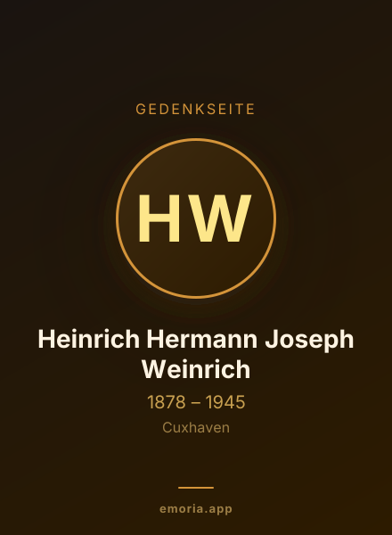Gedenkportrait von Heinrich Hermann Joseph Weinrich