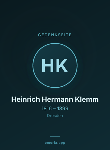 Gedenkportrait von Heinrich Hermann Klemm