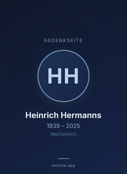 Gedenkportrait von Heinrich Hermanns