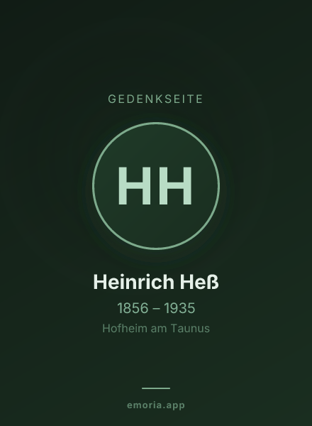 Gedenkportrait von Heinrich Heß