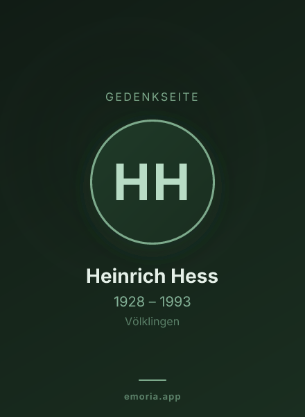 Gedenkportrait von Heinrich Hess