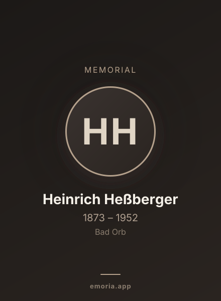 Memorial portrait of Heinrich Heßberger