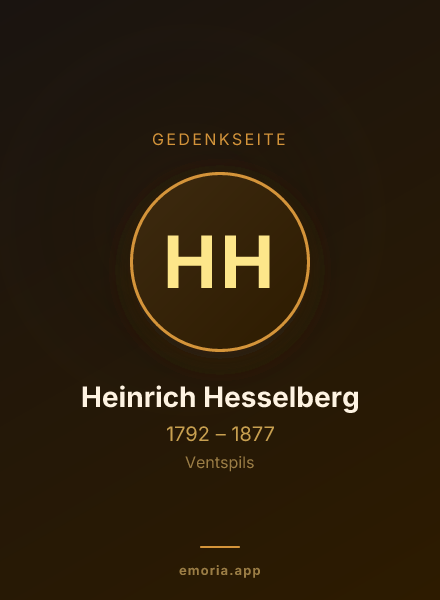 Gedenkportrait von Heinrich Hesselberg