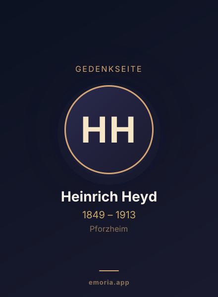 Gedenkportrait von Heinrich Heyd