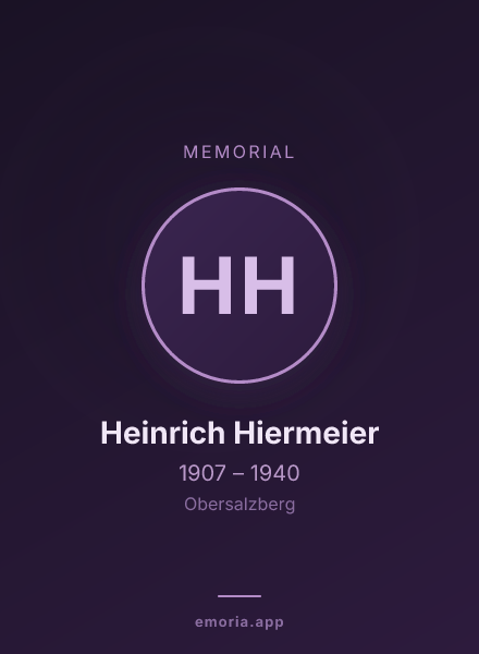 Memorial portrait of Heinrich Hiermeier