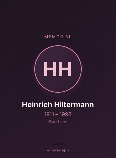 Memorial portrait of Heinrich Hiltermann