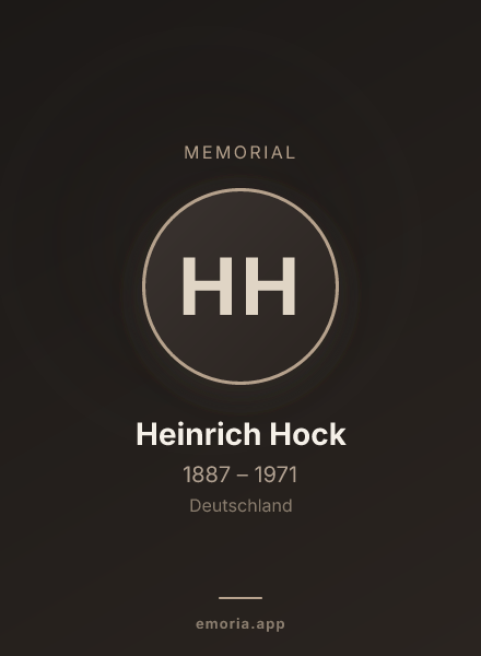 Memorial portrait of Heinrich Hock