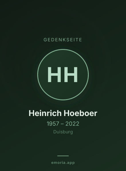 Gedenkportrait von Heinrich Hoeboer