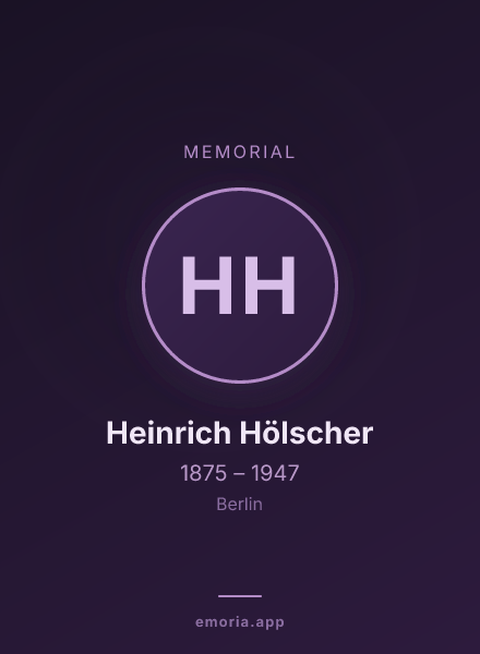 Memorial portrait of Heinrich Hölscher