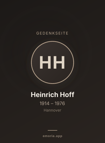Gedenkportrait von Heinrich Hoff
