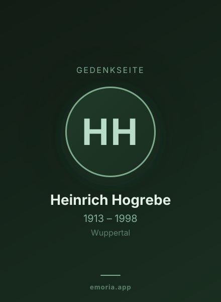 Gedenkportrait von Heinrich Hogrebe