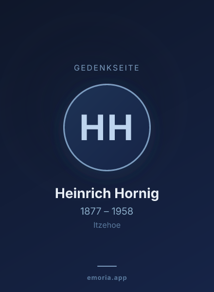 Gedenkportrait von Heinrich Hornig