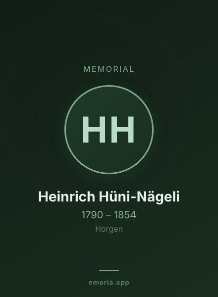 Memorial portrait of Heinrich Hüni-Nägeli