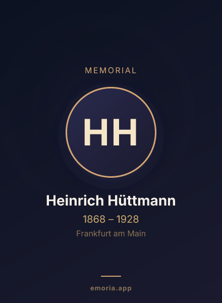 Memorial portrait of Heinrich Hüttmann