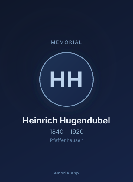 Memorial portrait of Heinrich Hugendubel