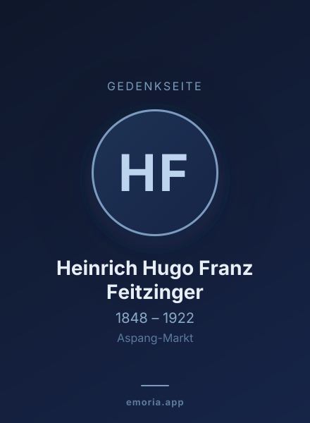 Gedenkportrait von Heinrich Hugo Franz Feitzinger