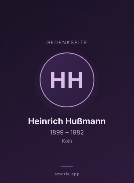 Gedenkportrait von Heinrich Hußmann