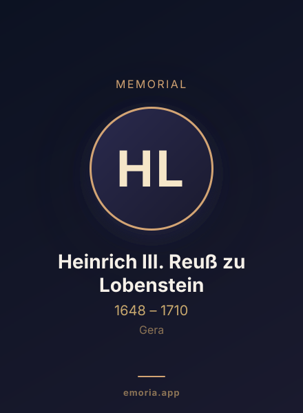 Memorial portrait of Heinrich III. Reuß zu Lobenstein