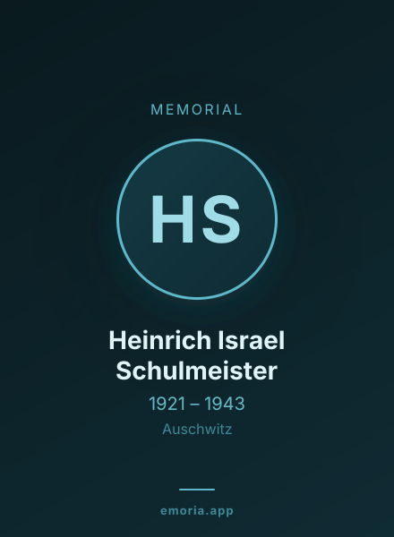 Memorial portrait of Heinrich Israel Schulmeister