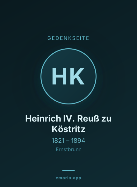 Gedenkportrait von Heinrich IV. Reuß zu Köstritz