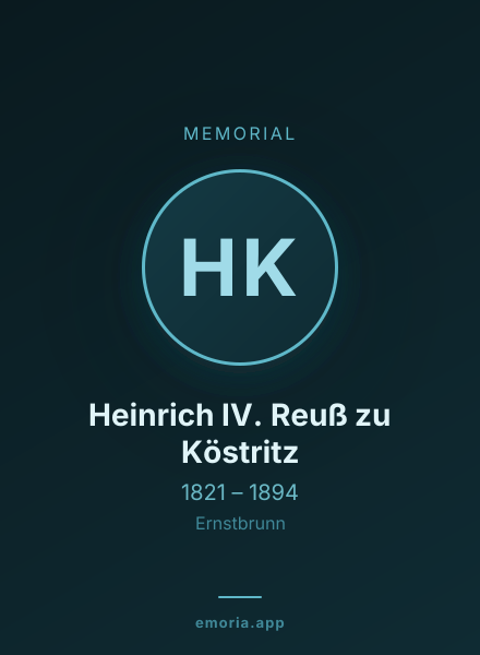 Memorial portrait of Heinrich IV. Reuß zu Köstritz