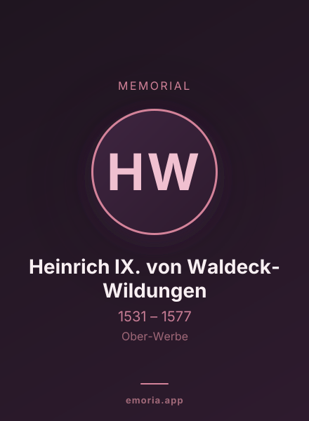 Memorial portrait of Heinrich IX. von Waldeck-Wildungen