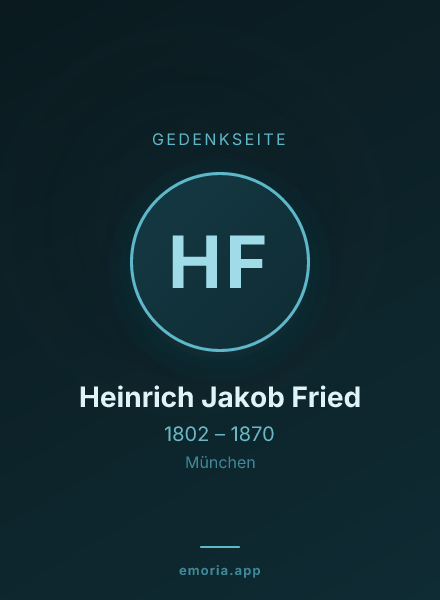 Gedenkportrait von Heinrich Jakob Fried