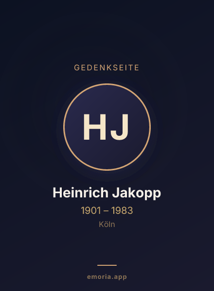 Gedenkportrait von Heinrich Jakopp