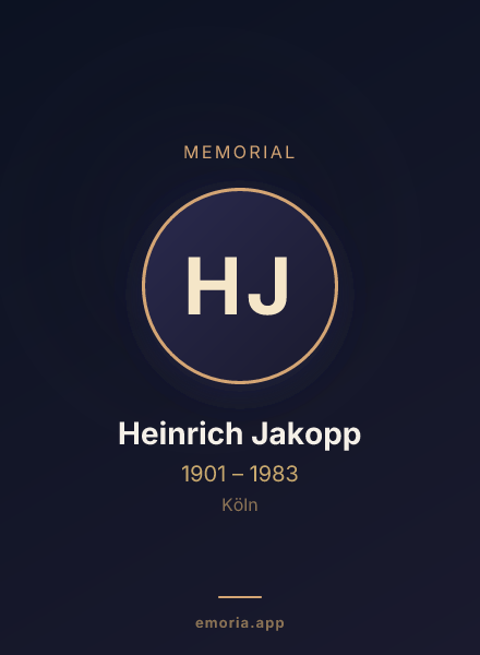 Memorial portrait of Heinrich Jakopp