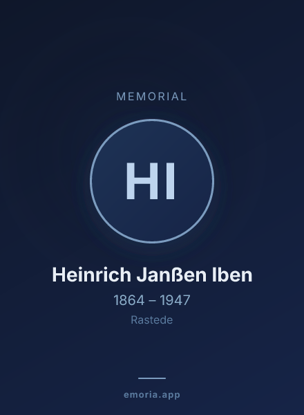 Memorial portrait of Heinrich Janßen Iben