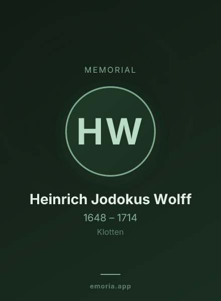 Memorial portrait of Heinrich Jodokus Wolff