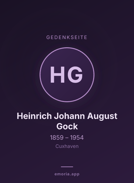 Gedenkportrait von Heinrich Johann August Gock