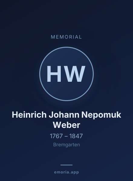 Memorial portrait of Heinrich Johann Nepomuk Weber