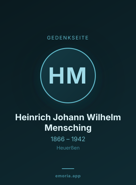 Gedenkportrait von Heinrich Johann Wilhelm Mensching