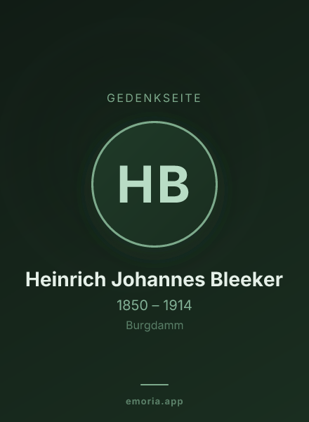 Gedenkportrait von Heinrich Johannes Bleeker
