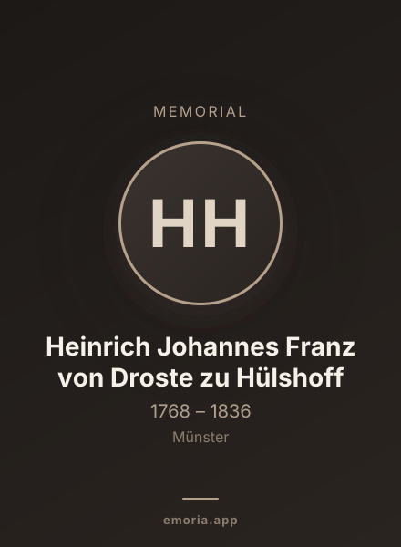 Memorial portrait of Heinrich Johannes Franz von Droste zu Hülshoff