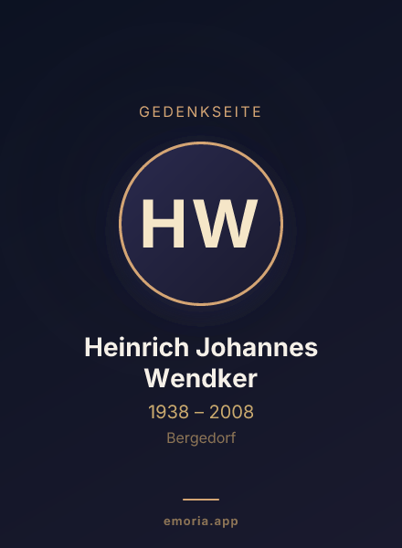 Gedenkportrait von Heinrich Johannes Wendker