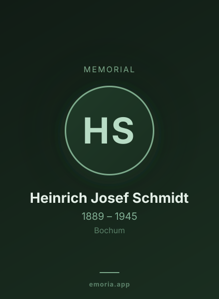 Memorial portrait of Heinrich Josef Schmidt