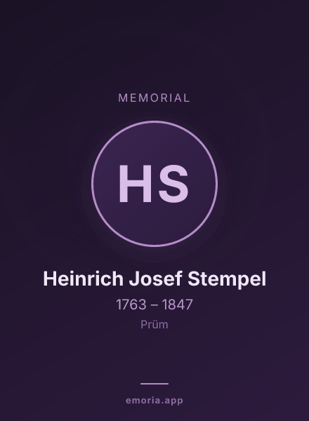 Memorial portrait of Heinrich Josef Stempel