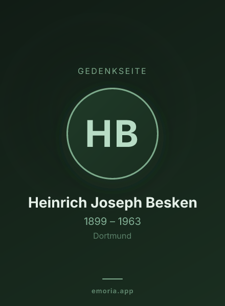 Gedenkportrait von Heinrich Joseph Besken