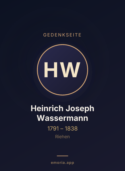 Gedenkportrait von Heinrich Joseph Wassermann